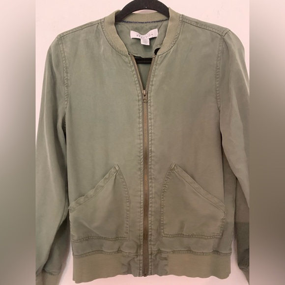 Kenneth Cole Army Green Coat Bomber Jacket Women’s Size S Full Zip - Picture 12 of 16